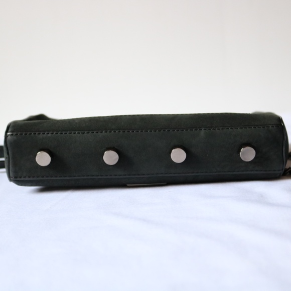 Rebecca Minkoff Black Suede Leather Avery Crossbody Chain Link Strap - Picture 7 of 10